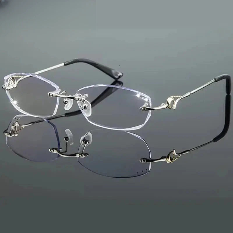 Women's Oval Rimless Titanium Prescription Glasses 778007 — view 1 | Rx Spectacle