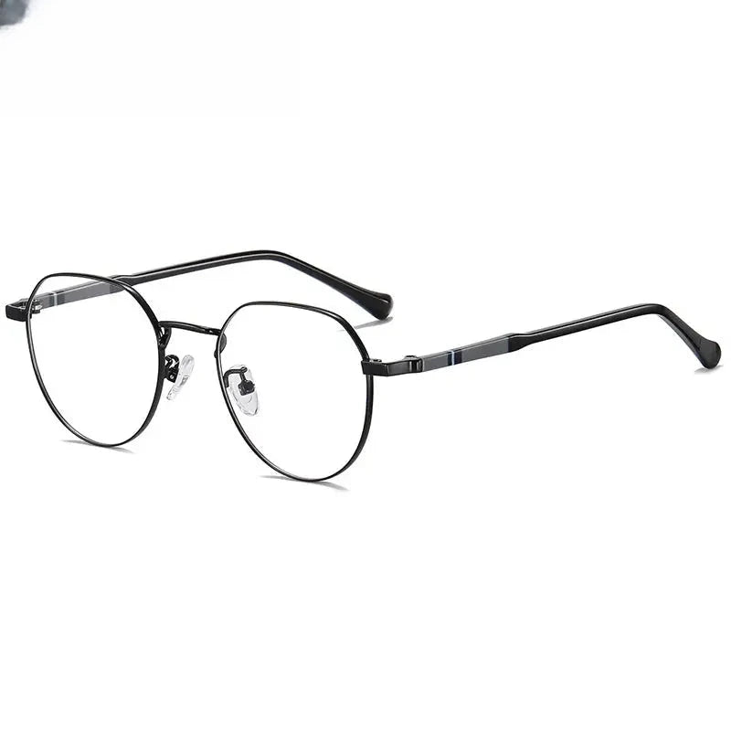 Women's Round Full Rim Titanium Flat Top Prescription Glasses 961921 — view 4 | Rx Spectacle