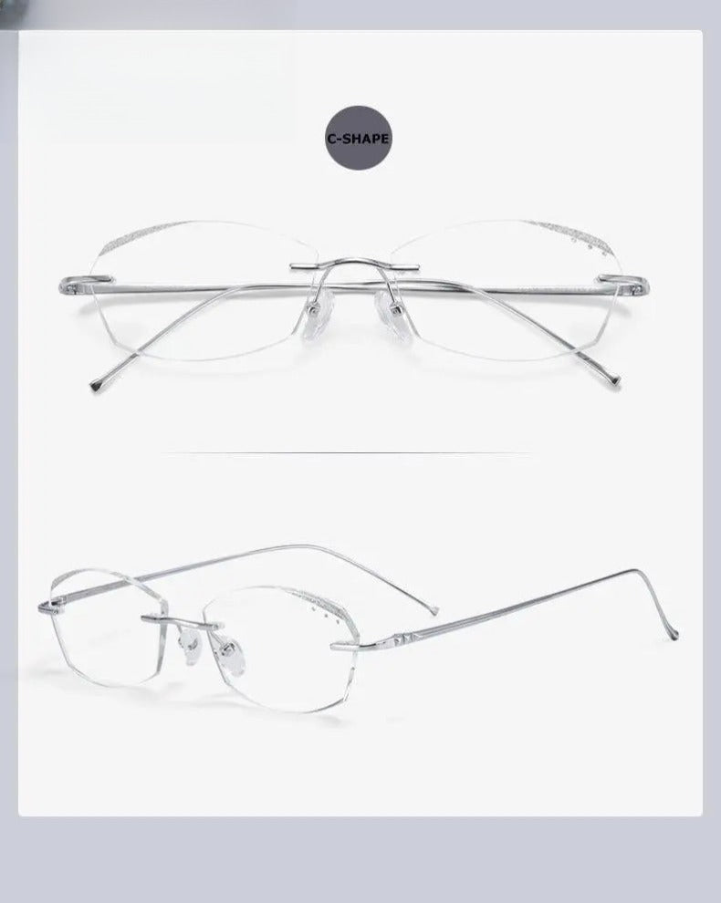 Unisex Rimless Titanium Prescription Glasses 3306 — view 16 | Rx Spectacle
