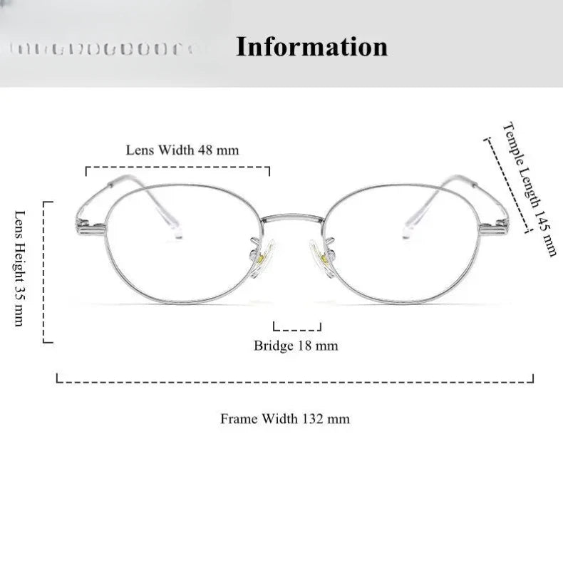 Unisex Round Full Rim Titanium Prescription Glasses 5015 — view 3 | Rx Spectacle