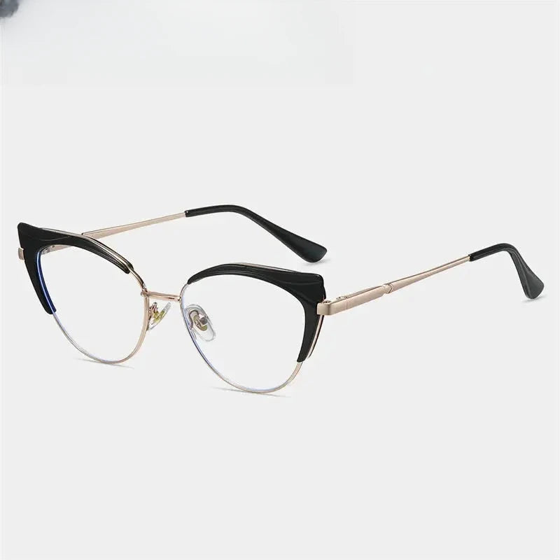 Women's Cat Eye Full Rim Titanium Prescription Glasses 68732 — view 6 | Rx Spectacle