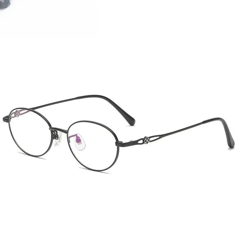 Women's Oval Full Rim Titanium Prescription Glasses 776391 — view 4 | Rx Spectacle