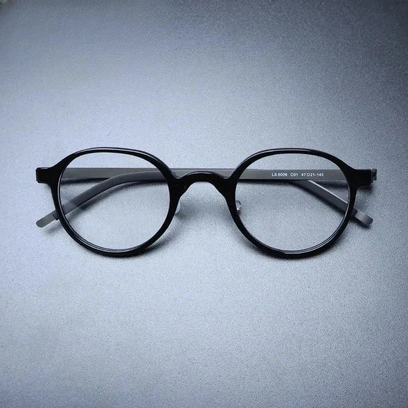 Unisex Round Full Rim Acetate Prescription Glasses Gxyj1239 — view 7 | Rx Spectacle
