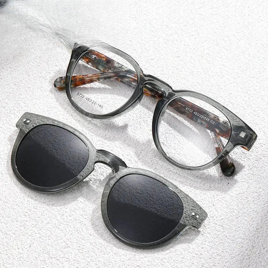 Women's Square Full Rim Acetate Clip-On Prescription Glasses 938732 — view 1 | Rx Spectacle
