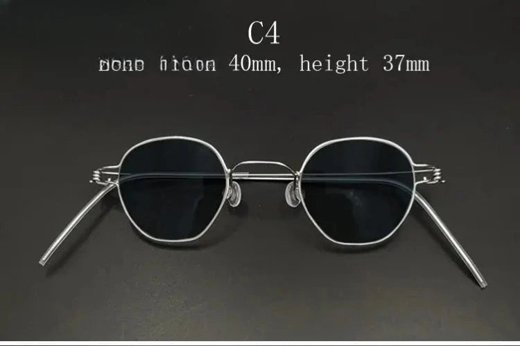 Unisex Polygon Full Rim Stainless Steel Prescription Glasses Y13840 — view 12 | Rx Spectacle