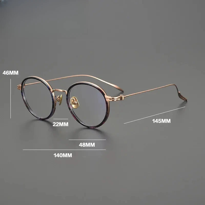 Unisex Round Full Rim Titanium Prescription Glasses Gxyj1552 — view 2 | Rx Spectacle