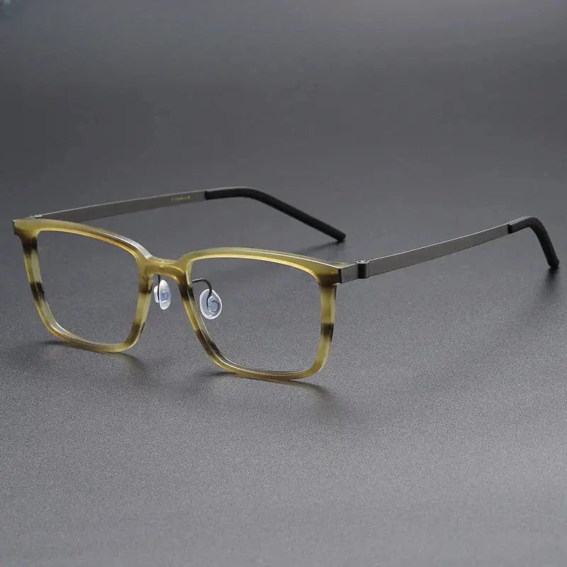 Women's Square Full Rim Titanium Prescription Glasses 18217 — view 7 | Rx Spectacle