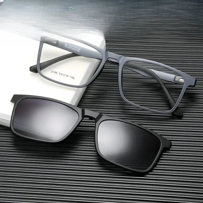 Square Full Rim TR90 Clip-On Prescription Glasses 912146 — view 1 | Rx Spectacle