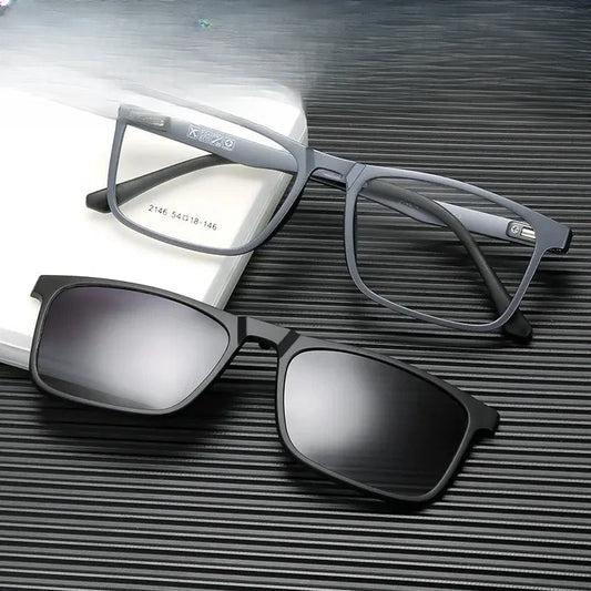 Square Full Rim TR90 Clip-On Prescription Glasses 912146 — view 1 | Rx Spectacle