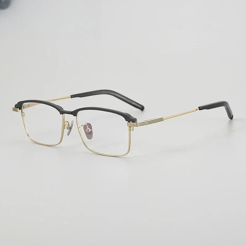 Unisex Square Full Rim Titanium Oversized Prescription Glasses 38941 — view 5 | Rx Spectacle