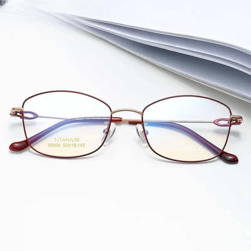 Women's Oval Full Rim Titanium Prescription Glasses 196004 — view 1 | Rx Spectacle