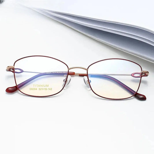 Women's Oval Full Rim Titanium Prescription Glasses 196004 — view 1 | Rx Spectacle