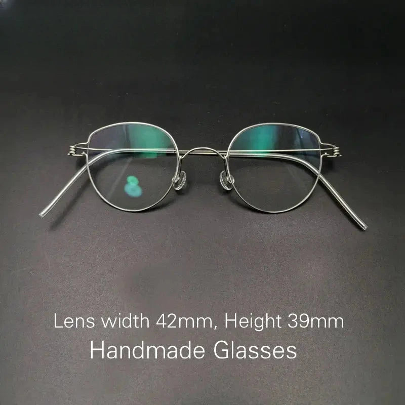 Unisex Round Full Rim Stainless Steel Screwless Prescription Glasses 15039 — view 2 | Rx Spectacle