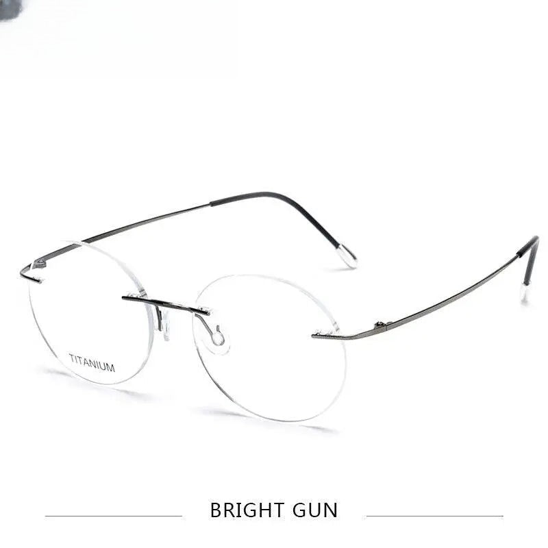 Unisex Round Rimless Titanium Prescription Glasses Kr6012 — view 3 | Rx Spectacle