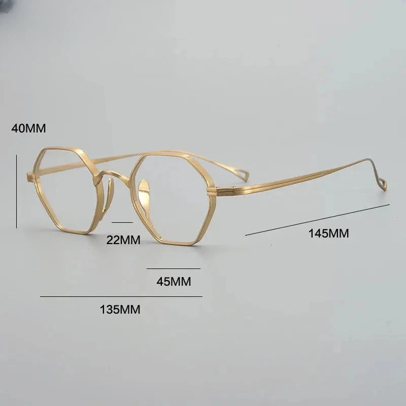 Unisex Polygon Full Rim Titanium Prescription Glasses Gxyj1451 — view 5 | Rx Spectacle