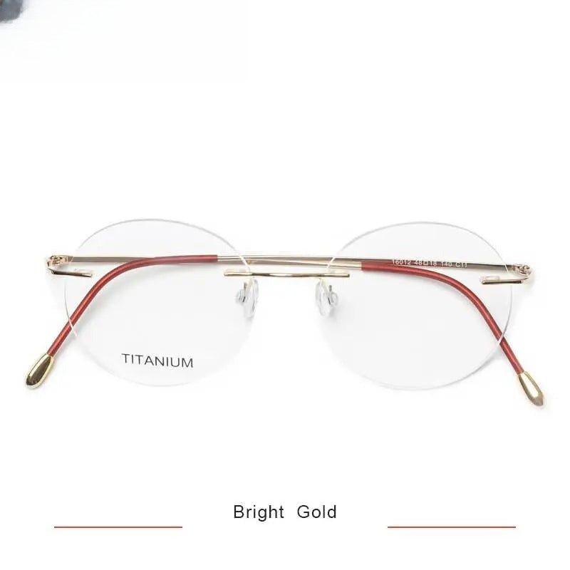 Unisex Round Rimless Titanium Prescription Glasses Kr6012 — view 5 | Rx Spectacle