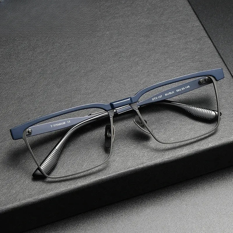 Unisex Square Full Rim Titanium Prescription Glasses 369137 — view 1 | Rx Spectacle