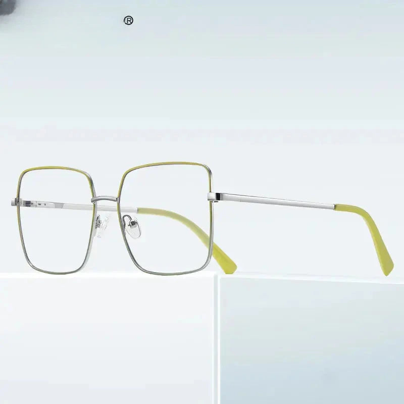 Unisex Square Full Rim Stainless Steel Reading Glasses 3089 — view 3 | Rx Spectacle