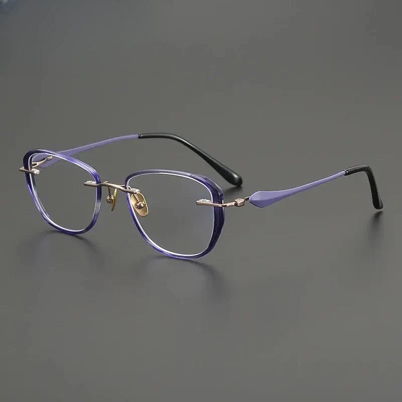 Unisex Square Full Rim Titanium Prescription Glasses Gxyj2020 — view 4 | Rx Spectacle