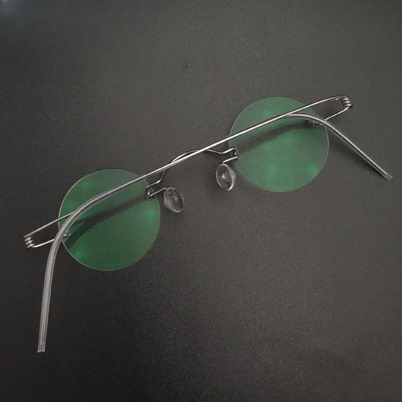 Unisex Round Rimless Stainless Steel Screwless Reading Glasses Y020 — view 3 | Rx Spectacle