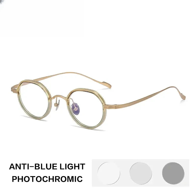 Women's Oval Full Rim Titanium Flat Top Reading Glasses 56079 — view 3 | Rx Spectacle