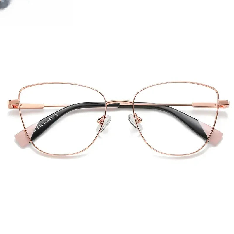 Women's Cat Eye Full Rim Stainless Steel Reading Glasses 3032 — view 10 | Rx Spectacle
