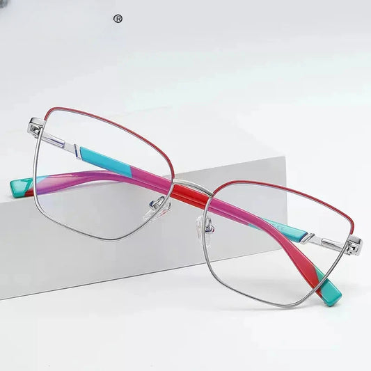 Women's Cat Eye Full Rim Alloy Prescription Glasses 3016 — view 1 | Rx Spectacle