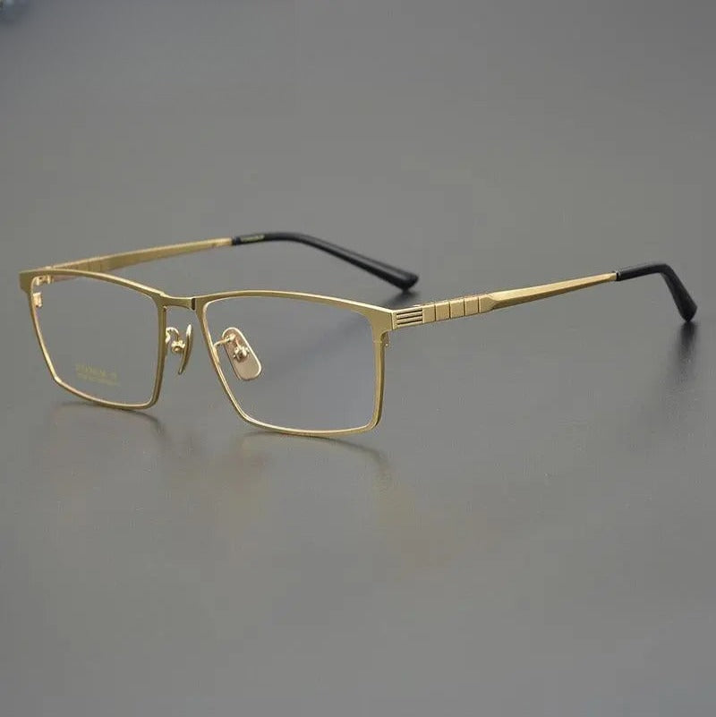 Men's Square Full Rim Titanium Prescription Glasses Dj066 — view 1 | Rx Spectacle