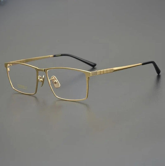 Men's Square Full Rim Titanium Prescription Glasses Dj066 — view 1 | Rx Spectacle