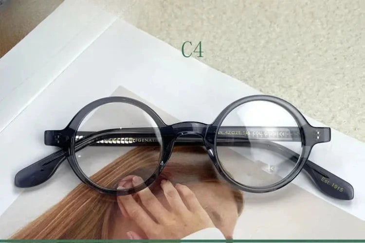 Unisex Round Full Rim Acetate Prescription Glasses 4225e — view 10 | Rx Spectacle