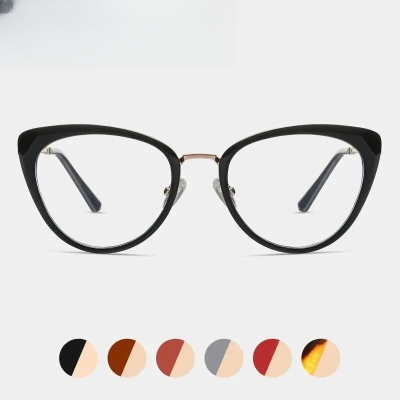 Women's Cat Eye Full Rim Alloy Prescription Glasses 87007 — view 1 | Rx Spectacle