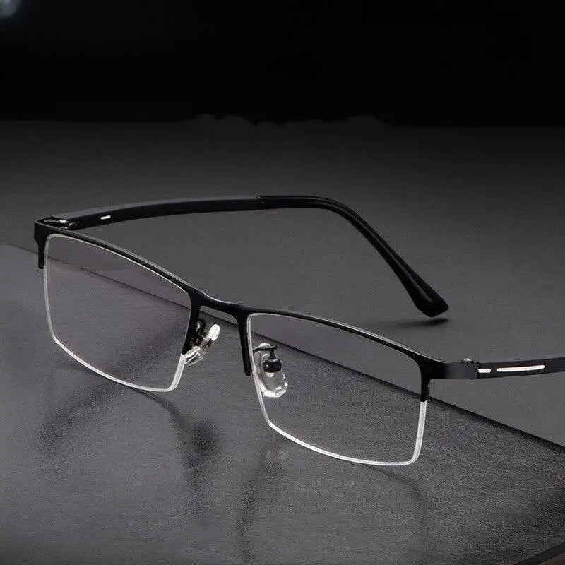 Unisex Semi-Rimless Titanium Prescription Glasses P9916 — view 1 | Rx Spectacle