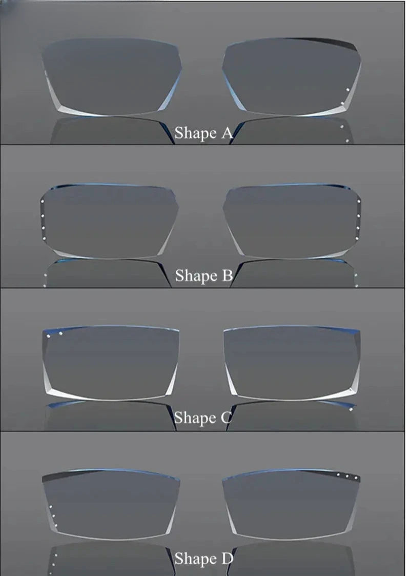 Men's Square Rimless Titanium Prescription Glasses 24077 — view 2 | Rx Spectacle