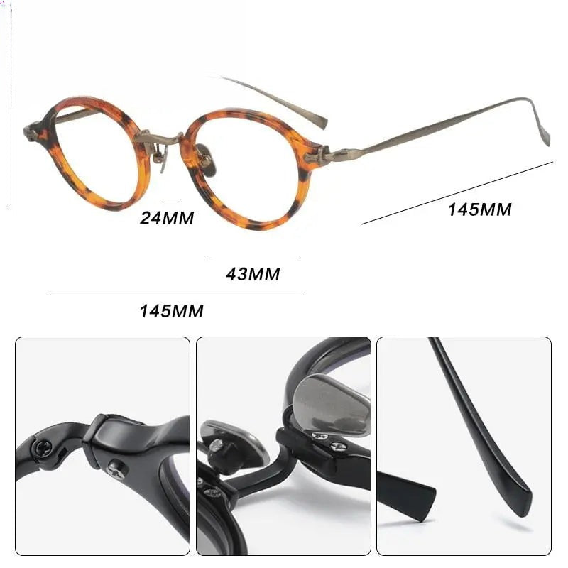Unisex Round Full Rim Titanium Prescription Glasses Gxyj890 — view 7 | Rx Spectacle