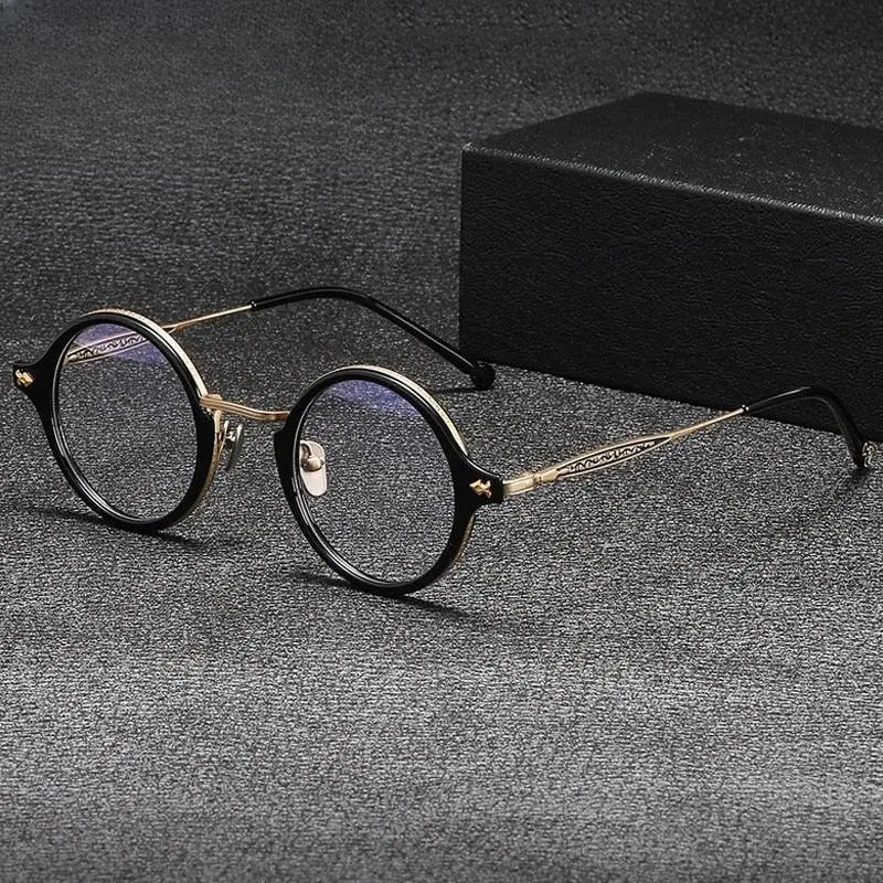 Unisex Round Full Rim Titanium Prescription Glasses Gxyj1060 — view 1 | Rx Spectacle