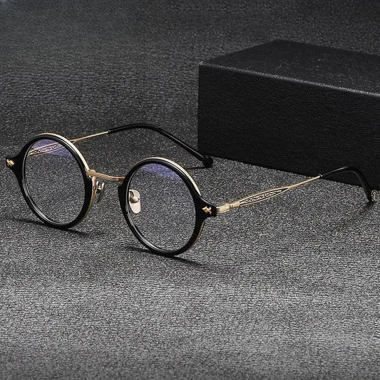 Unisex Round Full Rim Titanium Prescription Glasses Gxyj1060 — view 1 | Rx Spectacle