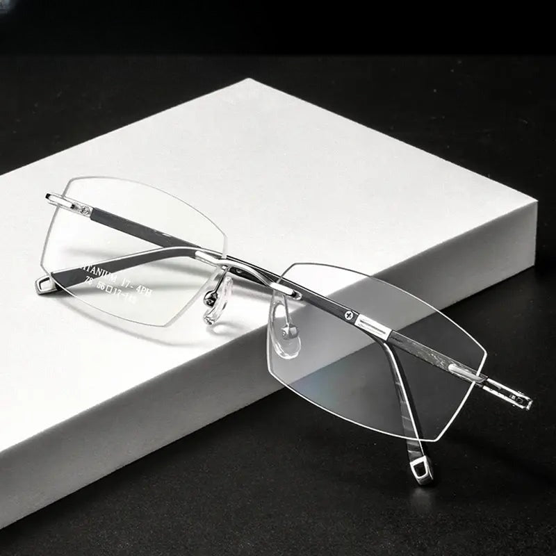 Women's Oval Rimless Titanium Prescription Glasses 563517 — view 1 | Rx Spectacle