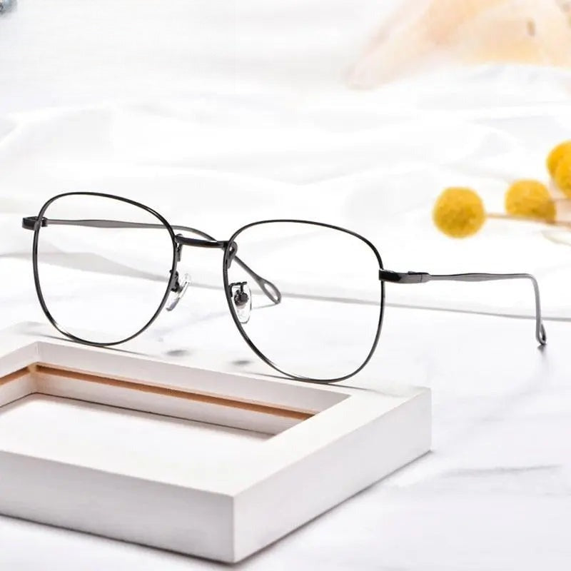 Unisex Round Full Rim Stainless Steel Prescription Glasses — view 7 | Rx Spectacle