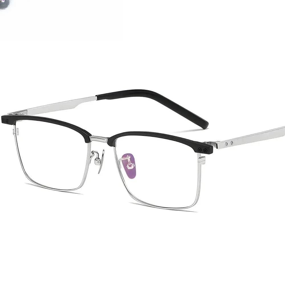 Men's Square Full Rim Titanium Prescription Glasses 428701 — view 1 | Rx Spectacle