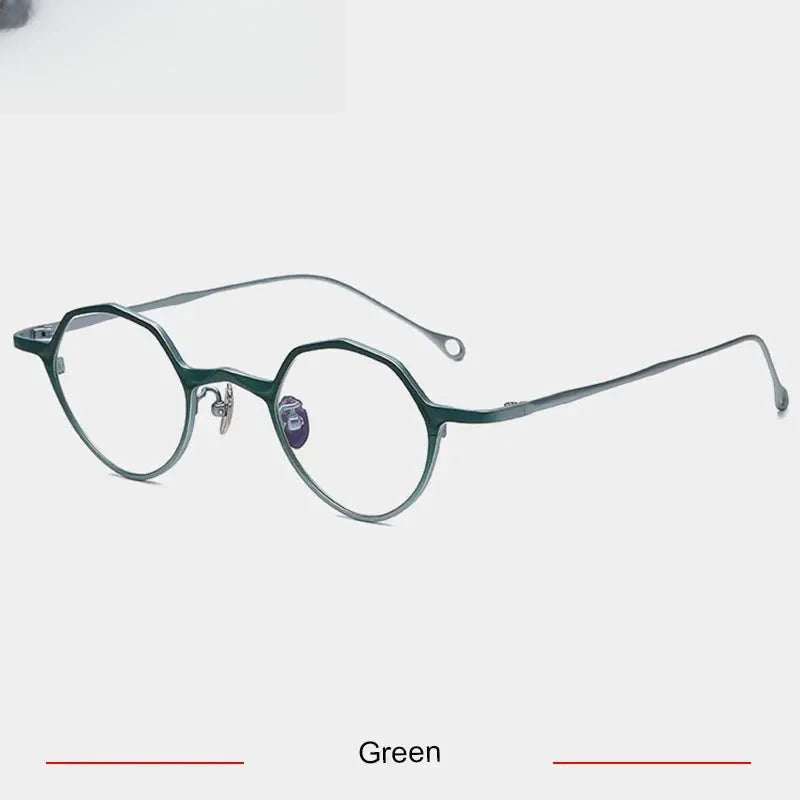 Men's Irregular Full Rim Titanium Prescription Glasses 35973 — view 5 | Rx Spectacle
