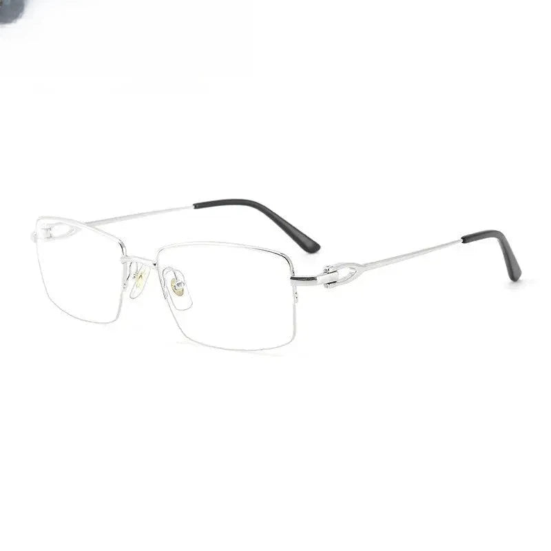 Men's Square Semi-Rimless Titanium Prescription Glasses 310319 — view 3 | Rx Spectacle