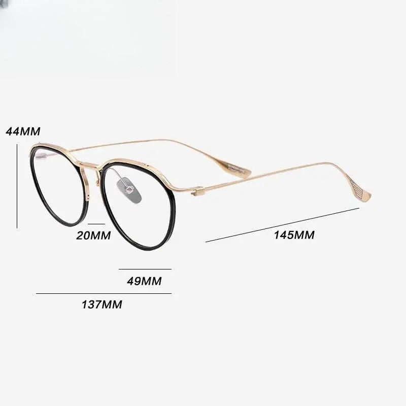 Unisex Round Full Rim Titanium Prescription Glasses Gxyj895 — view 8 | Rx Spectacle