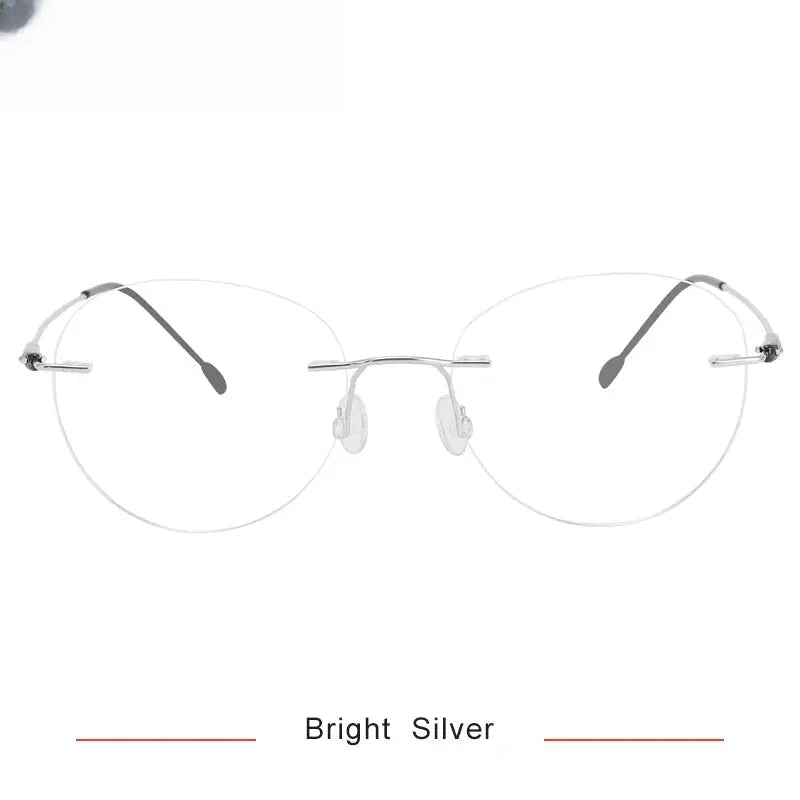 Women's Oval Rimless Titanium Screwless Prescription Glasses 316072 — view 6 | Rx Spectacle