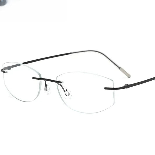 Women's Oval Rimless Titanium Screwless Prescription Glasses 62106 — view 1 | Rx Spectacle