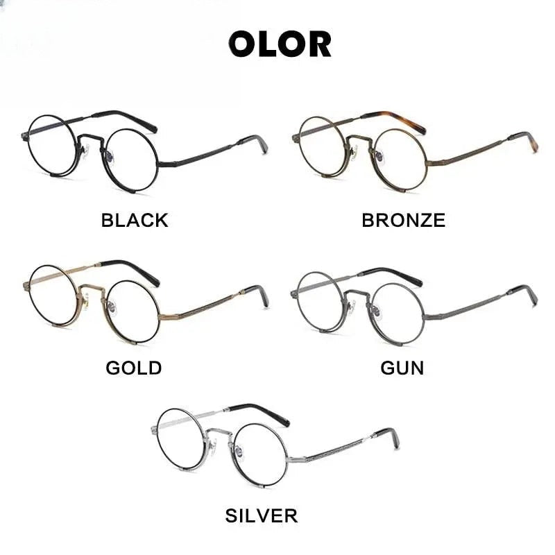 Unisex Round Full Rim Titanium Prescription Glasses Gxyj998 — view 9 | Rx Spectacle
