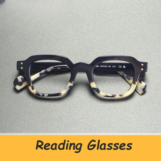 Unisex Square Full Rim Acetate Flat Top Reading Glasses G2394 — view 1 | Rx Spectacle