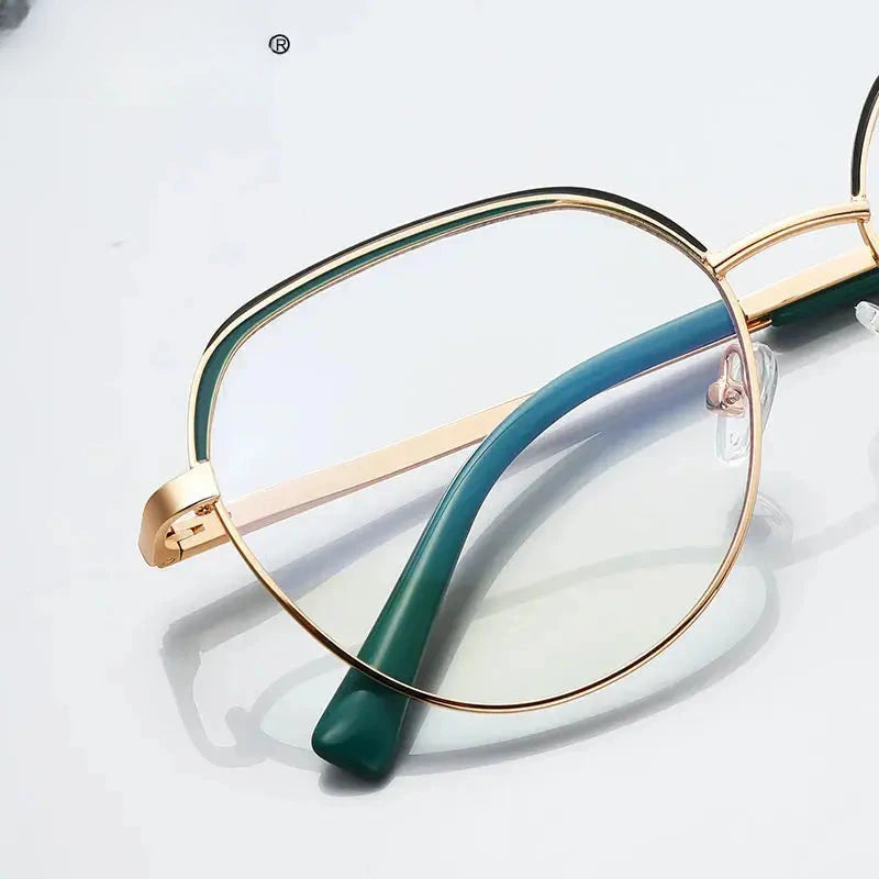 Unisex Round Full Rim Titanium Flat Top Reading Glasses 3098 — view 2 | Rx Spectacle