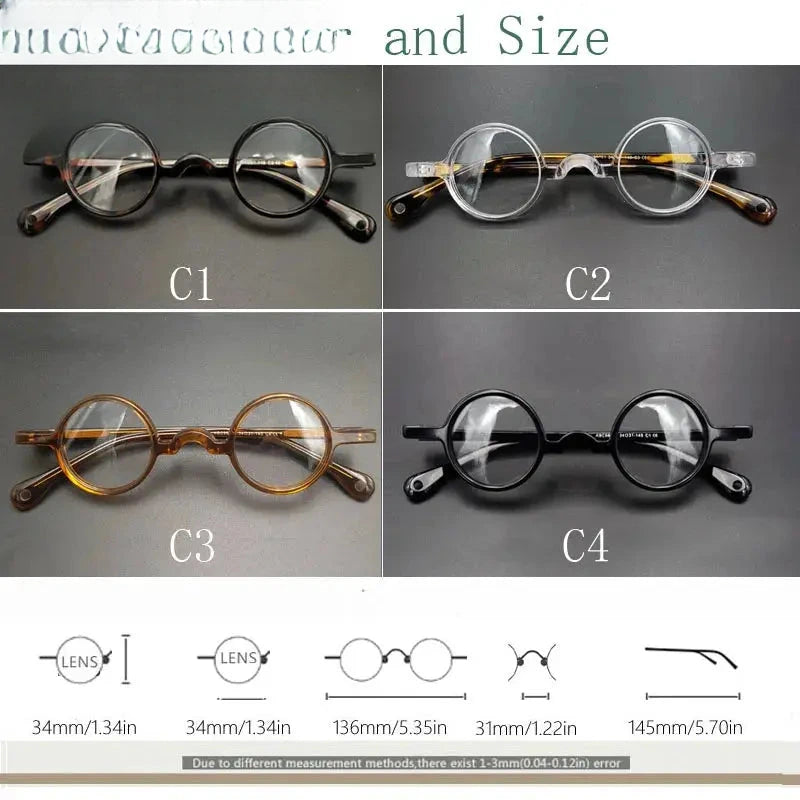 Unisex Round Full Rim Acetate Prescription Glasses 3134 — view 6 | Rx Spectacle