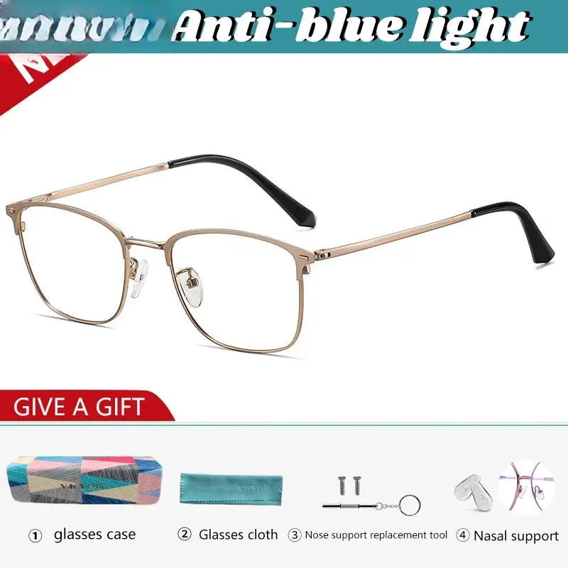 Women's Square Full Rim Stainless Steel Reading Glasses 633617 — view 6 | Rx Spectacle