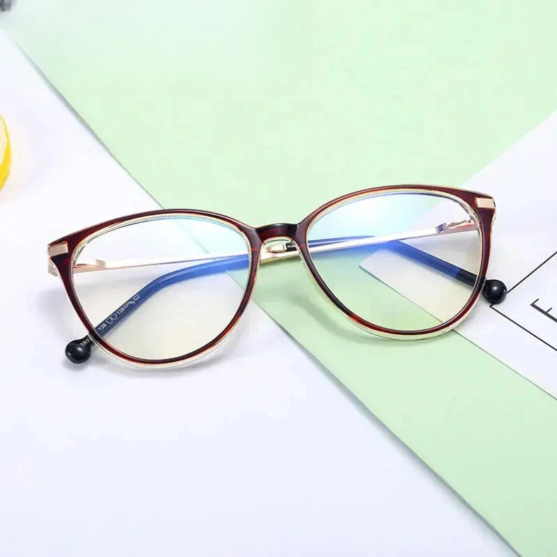 Women's Cat Eye Full Rim TR90 Prescription Glasses 92201 — view 1 | Rx Spectacle